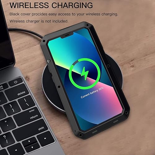 Miniatura 6 de Carcasa rígida de silicona de aluminio militar resistente a prueba de golpes y polvo con protector de pantalla integrado, protector de puerto para