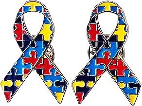 Autism Awareness Pin Badge Colorful Puzzle Ribbon Enamel Lapel Brooch ASD