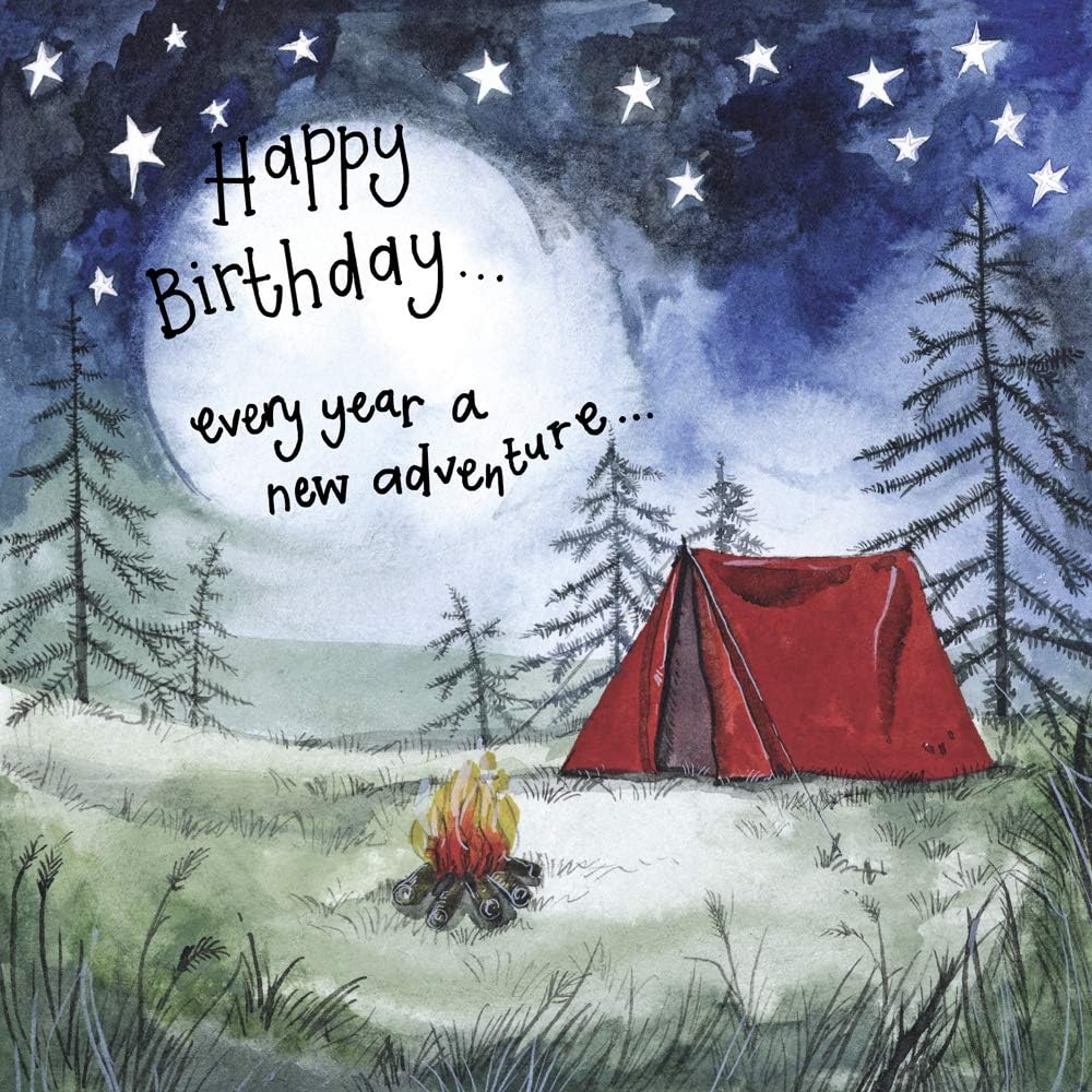 ALEX CLARK Happy Birthday Red Tent Card Amazon.co.uk Stationery & Office Supplies