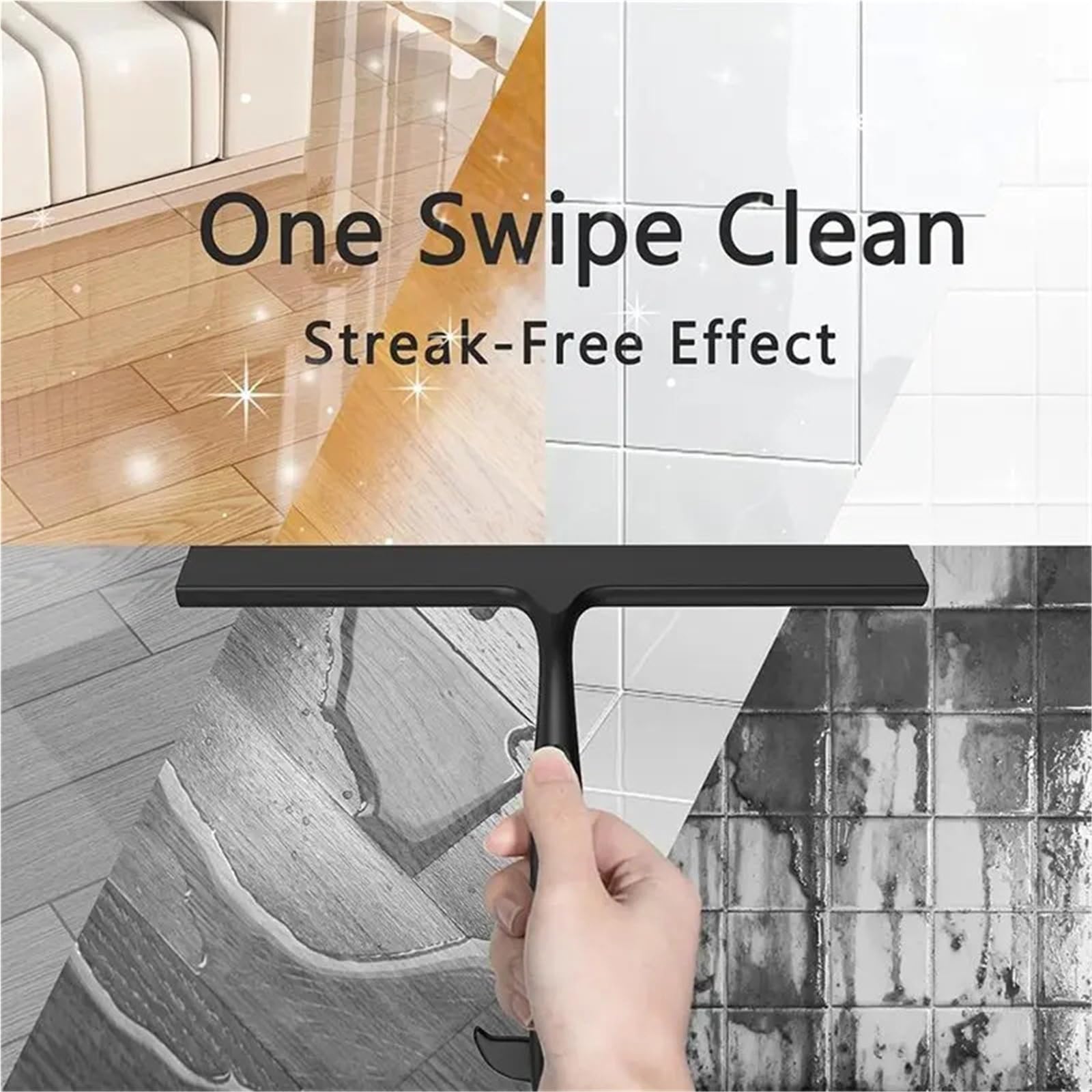 Duschabzieher Für Glastüren Shower Squeegee for Glass Doors, Silicone Brush with Hook- Streak-Free Cleaning for Bathroom, for Surfaces, Tiles
