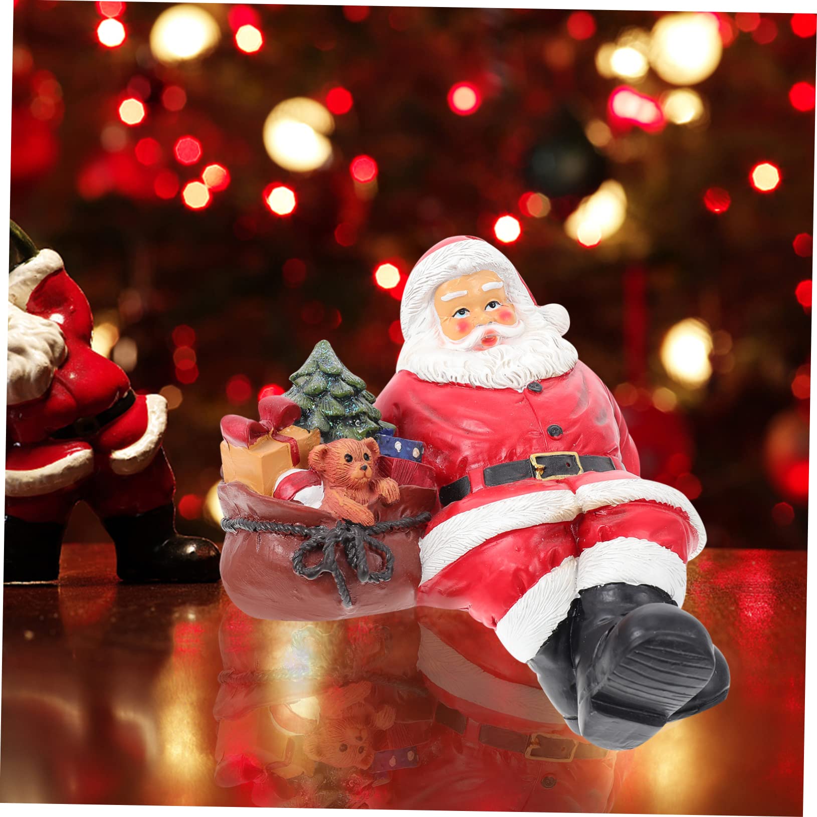 Cabilock Figurine de Père Noël Résine Décoration Père Noël Créative Ornement Pratique pour Intérieur
