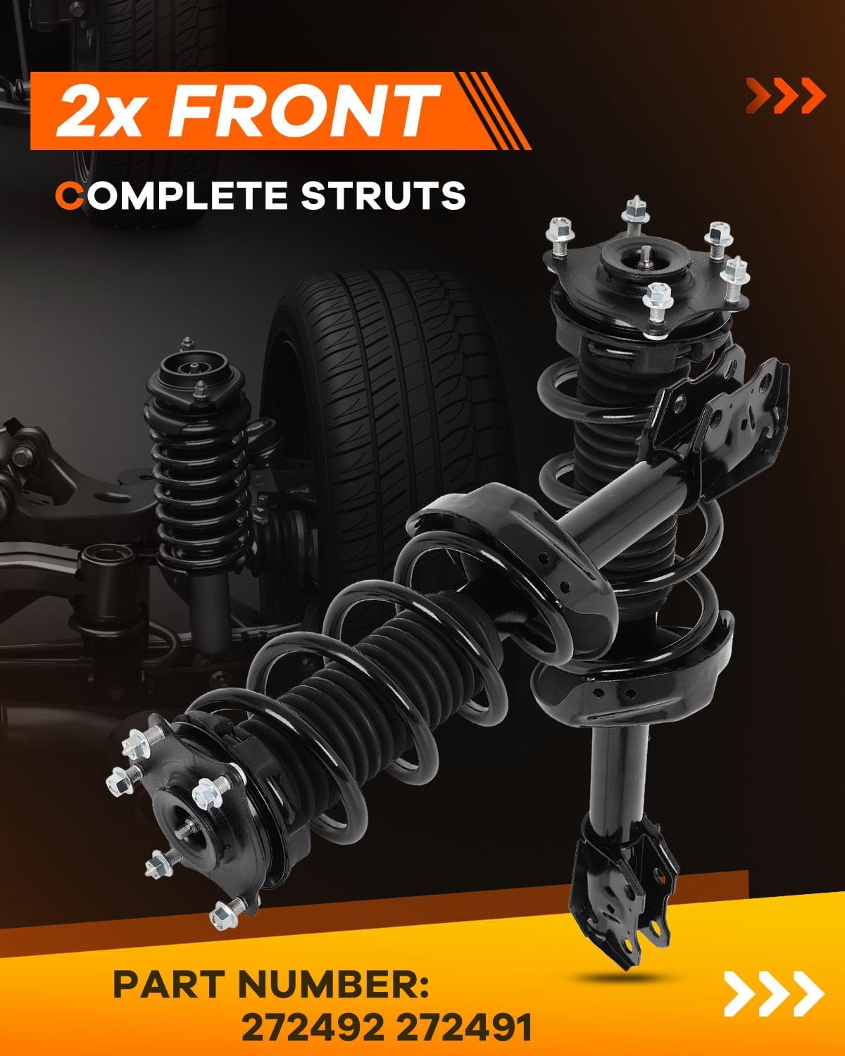 OCPTY Complete Struts Shocks Fits 2007-2014 for Honda CR-V 2.4L 272492 272491 Replace Front Left Struts