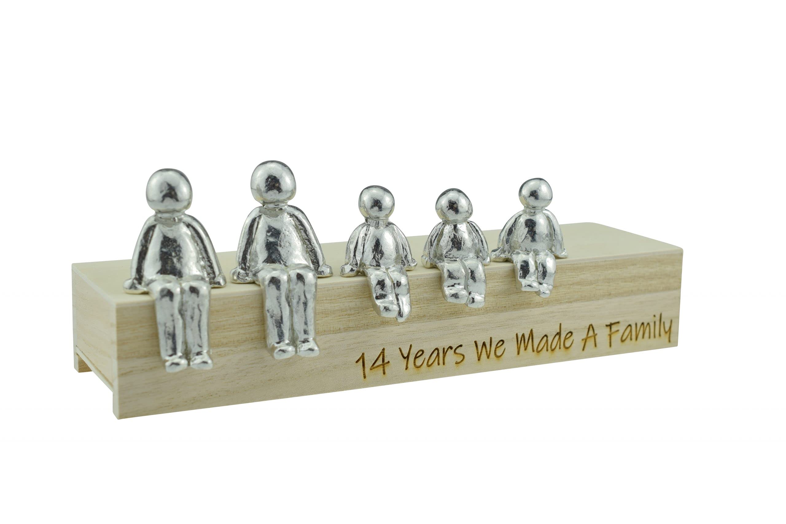 14 ans We Made A Family objet déco de quatorzième anniversaire noces de plomb 3 enfants