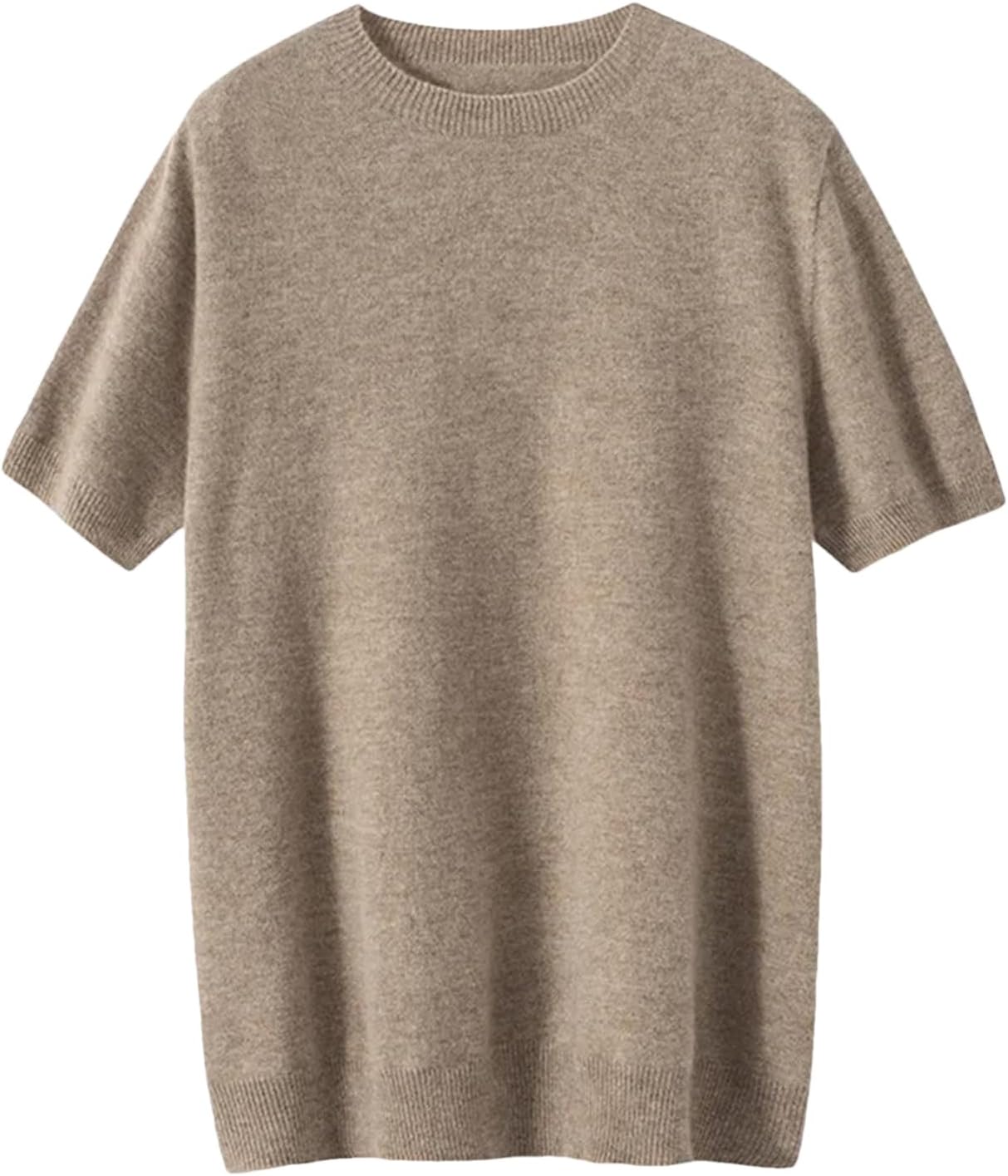 Men's Short Sleeved Wool Knitted T-Shirt O-Neck First Line Loose Pullover Knitted Sweater Casual Top