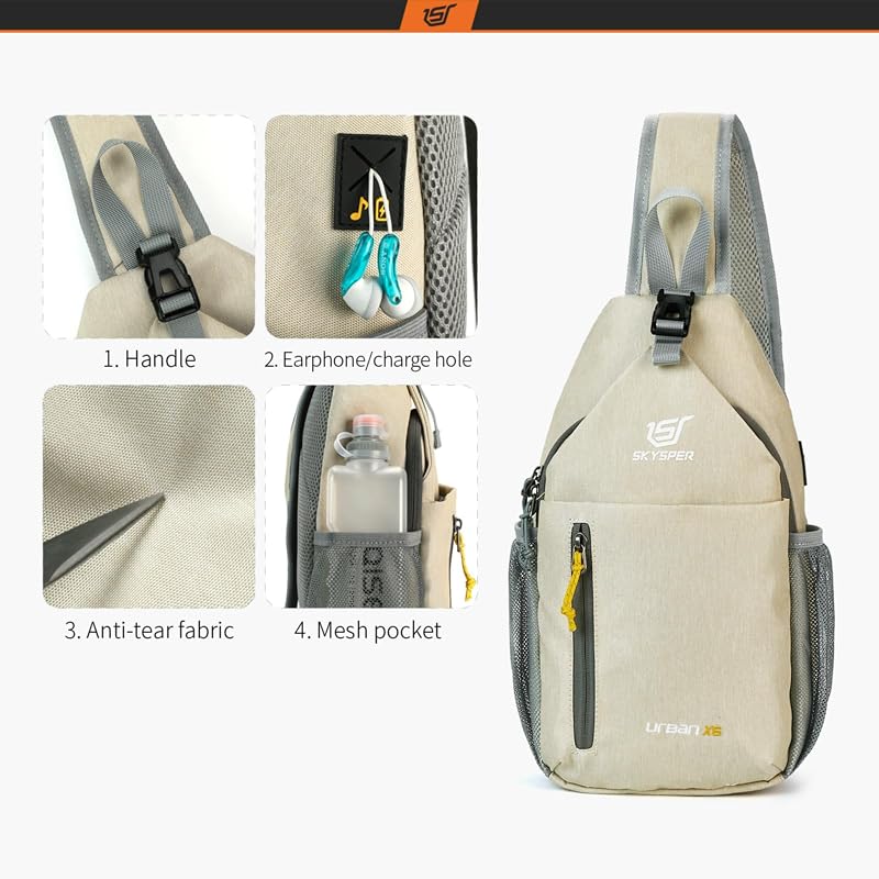 SKYSPER Könnyű Vízálló Oldaltáska - Férfi Crossbody Válltáska Túrázáshoz, Sportoláshoz és Utazáshoz, 25x30 cm, 320g