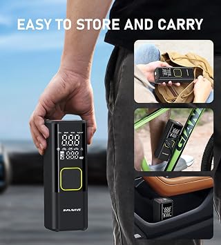 Tire Inflator Portable Air Compressor, 150 PSI Cordless Air Pump for Car Tires with Digital Pressure Gauge, 3X Faster Tire Pump for Cars, Motorcycle, Bicycle, Balls with LED Light, Auto Shut-Off