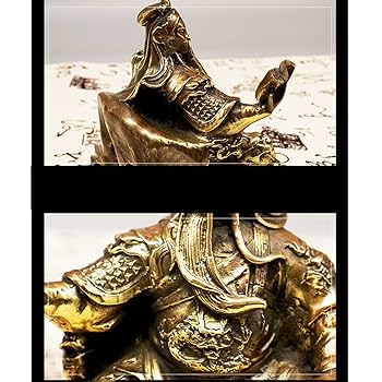 関羽像 神 三国志 銅製 仏像 彫刻 置物 開運 縁起 インテリア