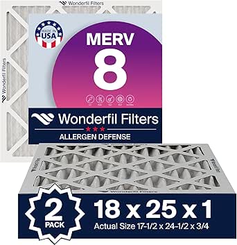 Simply Filters 18x25x1 MERV 8, MPR 600, AC Furnace HVAC Air Filter 12 Pack