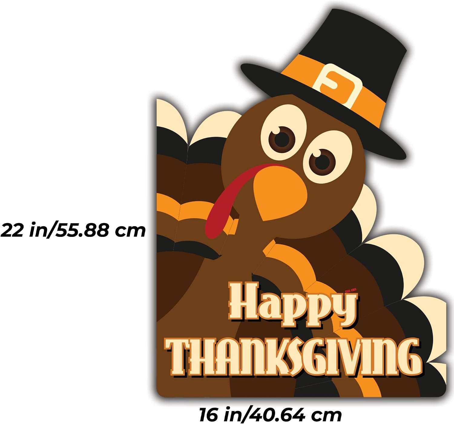 Happy Thanksgiving Turkey Yard Sign 22x16 Inches, Waterproof Holiday Yard Signs by VictoryStore Fall Yard Card Lawn Sign with Stakes