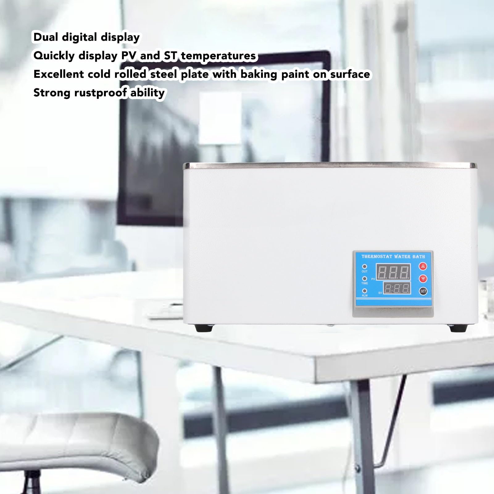 8L Thermostat-Wasserbadheizung, Digitale Labor-Thermostat-Wasserbäder mit Wählbaren Öffnungen für die Lebensmittelerwärmung Im Labor, Chemisch-biologische (EU-Stecker 220 V)