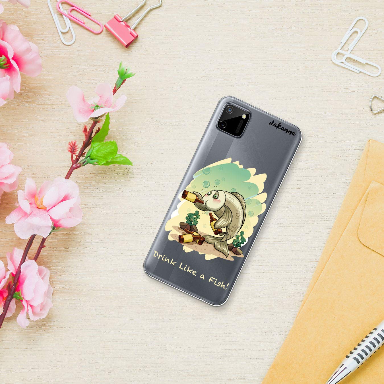 Custodia compatibile con [Realme C11] in silicone flessibile, disegno
