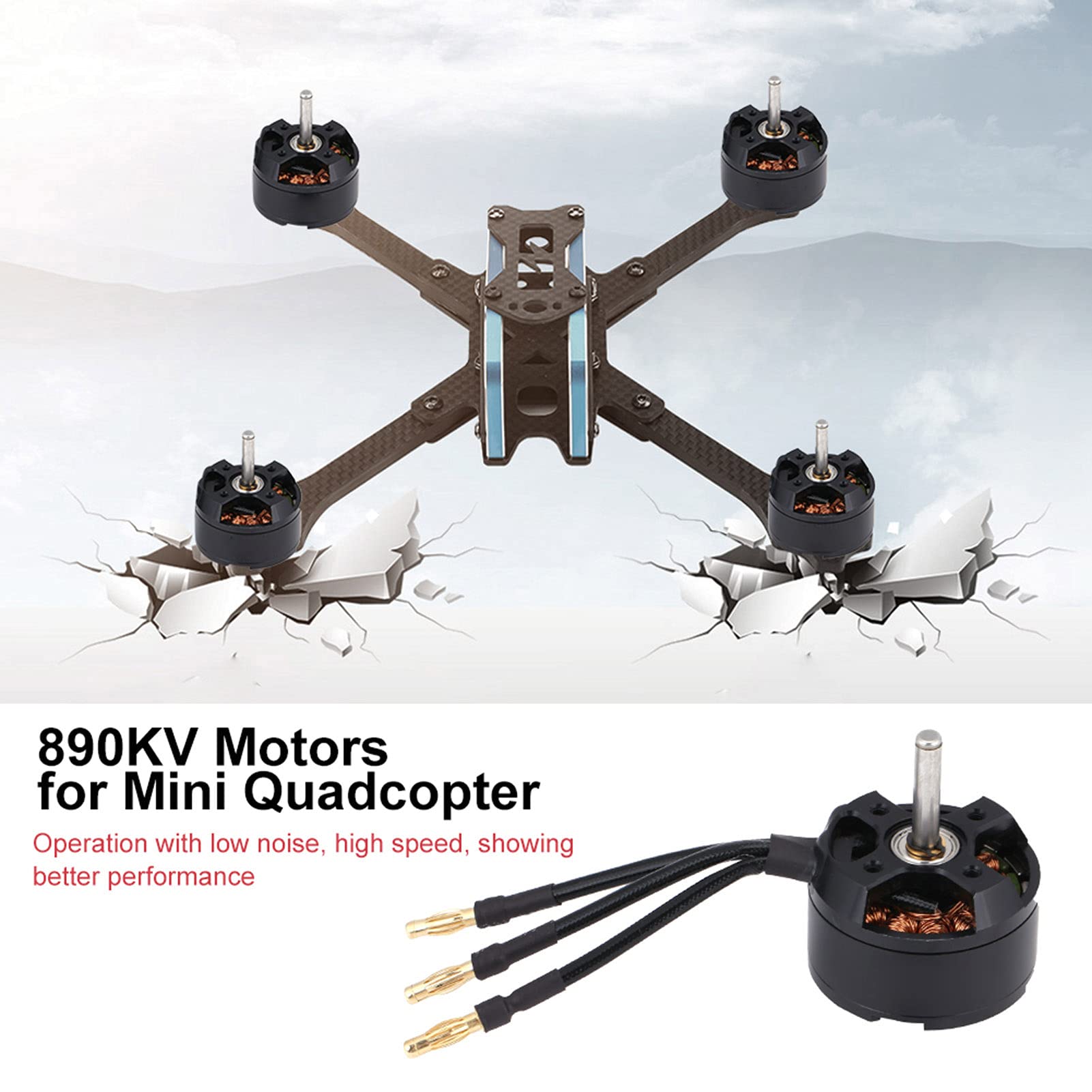 RC silnik CNC ze stopu aluminium, wysoka wydajność, 890 kV, do samolotów RC