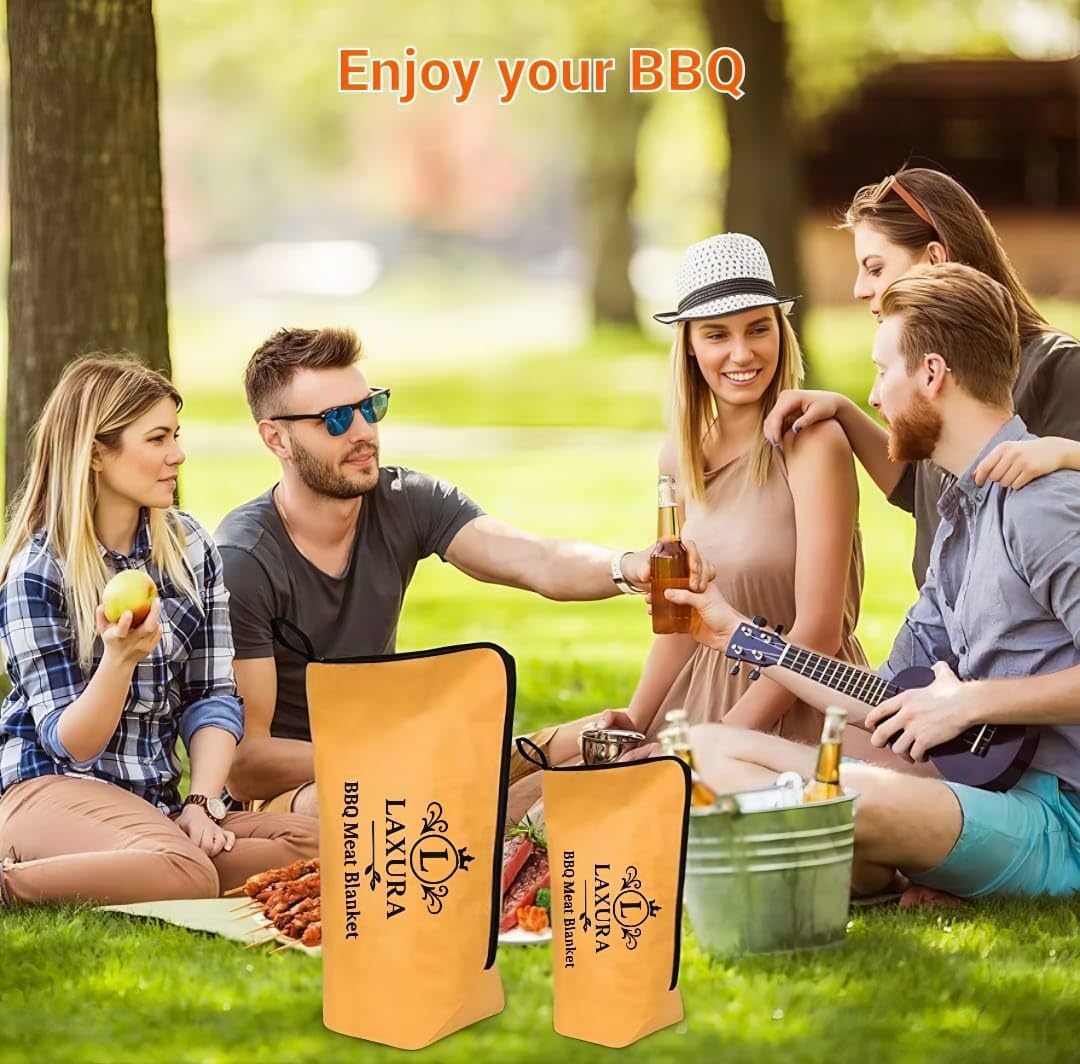 22 in BBQ Blanket for Resting Meat-Smoker Meat Resting Blanket- Reusable Smoker Grilling Meat Insulated. Resting Bag with Wide Mouth. for Large Brisket. Beef. Turkeys. Grilling Accessories for Brisket - Image 2