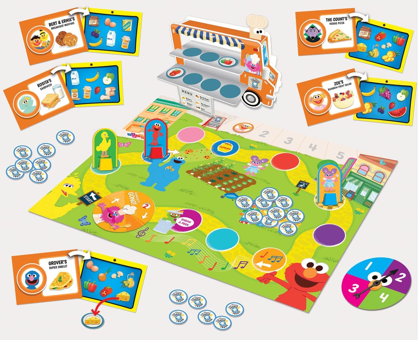 Masterpieces Sesame Street - Cookie Monster Cooperative Game - Fun Family Entertainment for Kids and Adults - Educational, Engaging, and Perfect for Game Night, Classroom Activities, Interactive