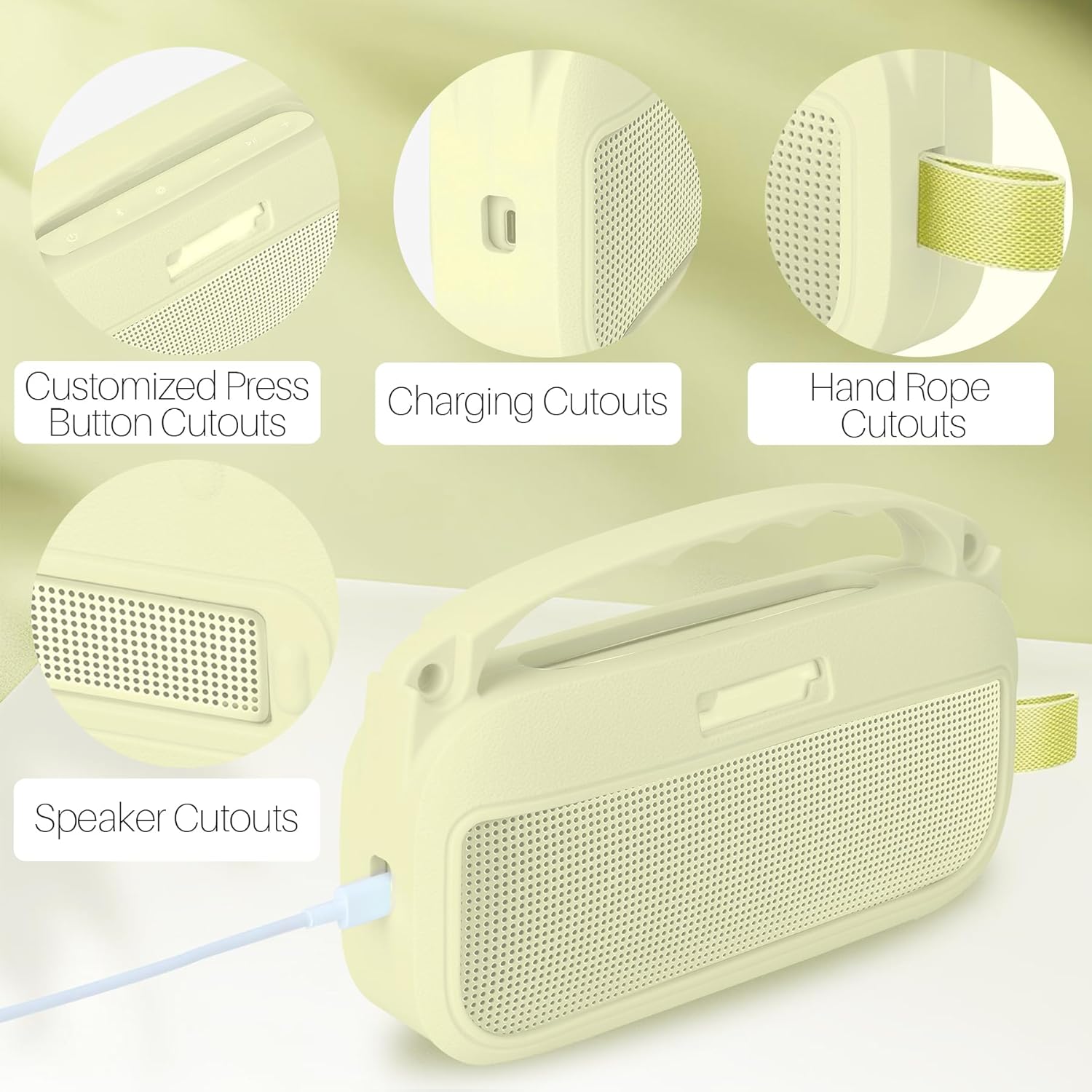 Silicone Cover Compatible with Bose New SoundLink Flex 2nd Gen/Bose SoundLink Flex Portable Speaker (Citrus Yellow Cover) - Image 4