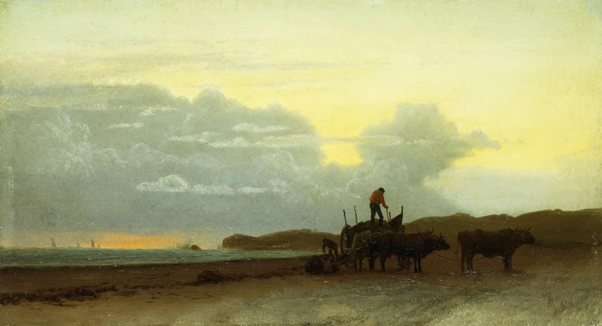 ARTXLXXBN Famous Painting Canvas Artwork Graffiti Print Coastal View by Albert Bierstadt Portrait Canvas Image for Home Decor 60x90cm