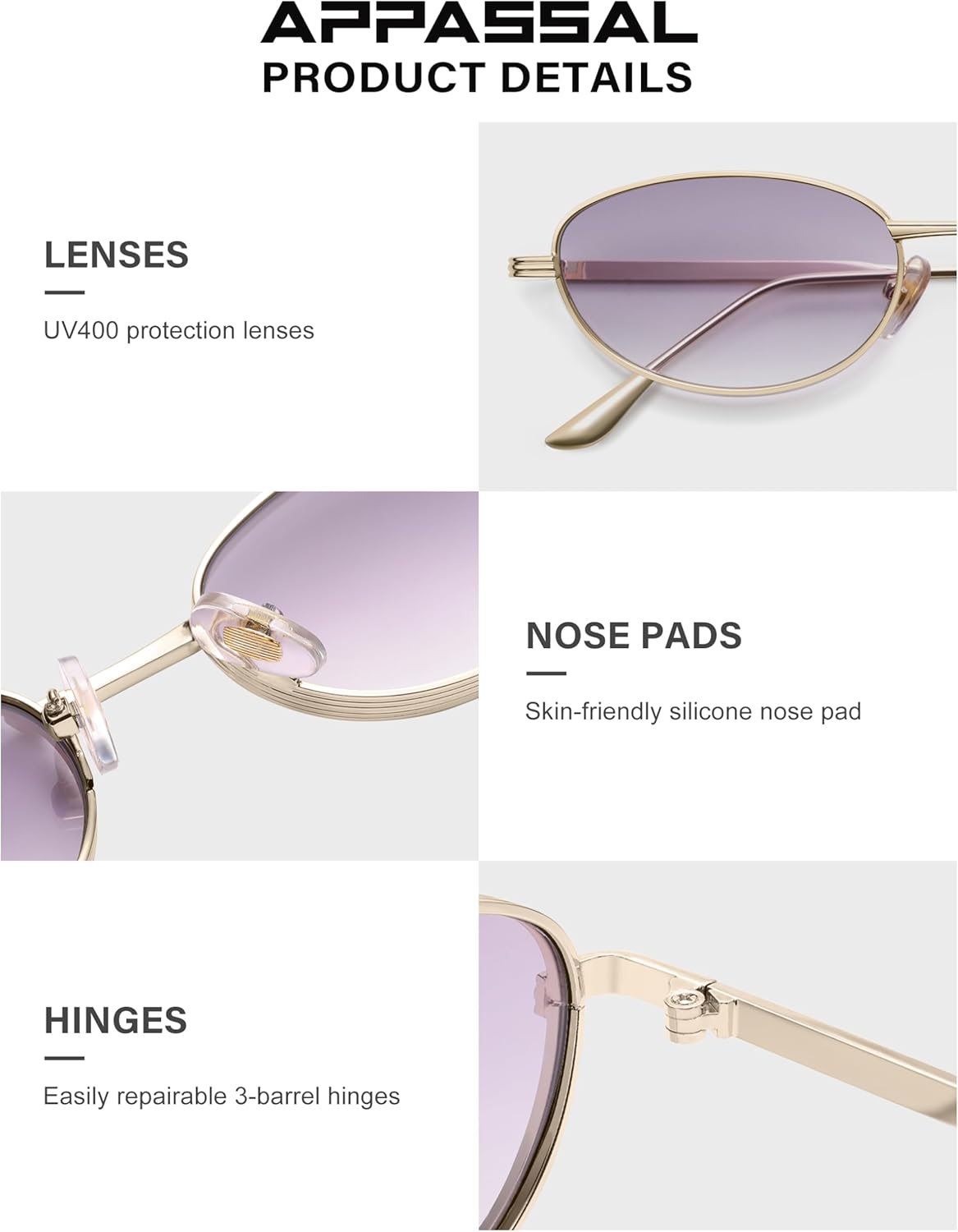 Retro Oval Sunglasses for Women Trendy Classic Shades Y2k Sunnies AP3747 - Image 5