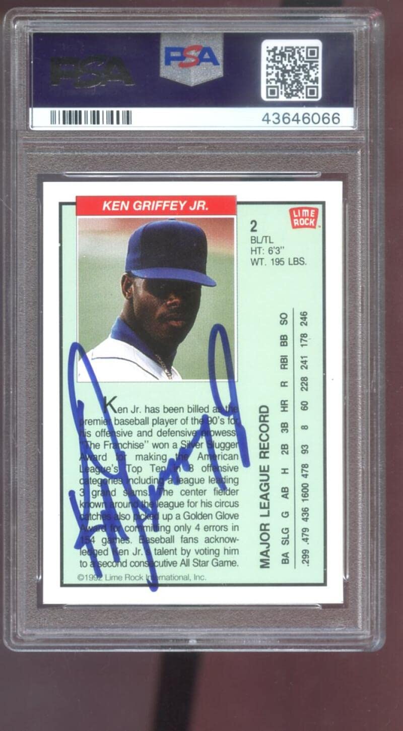 Amazon.com: 1992 Lime Rock #2 Ken Griffey Jr. AUTO SIGNED