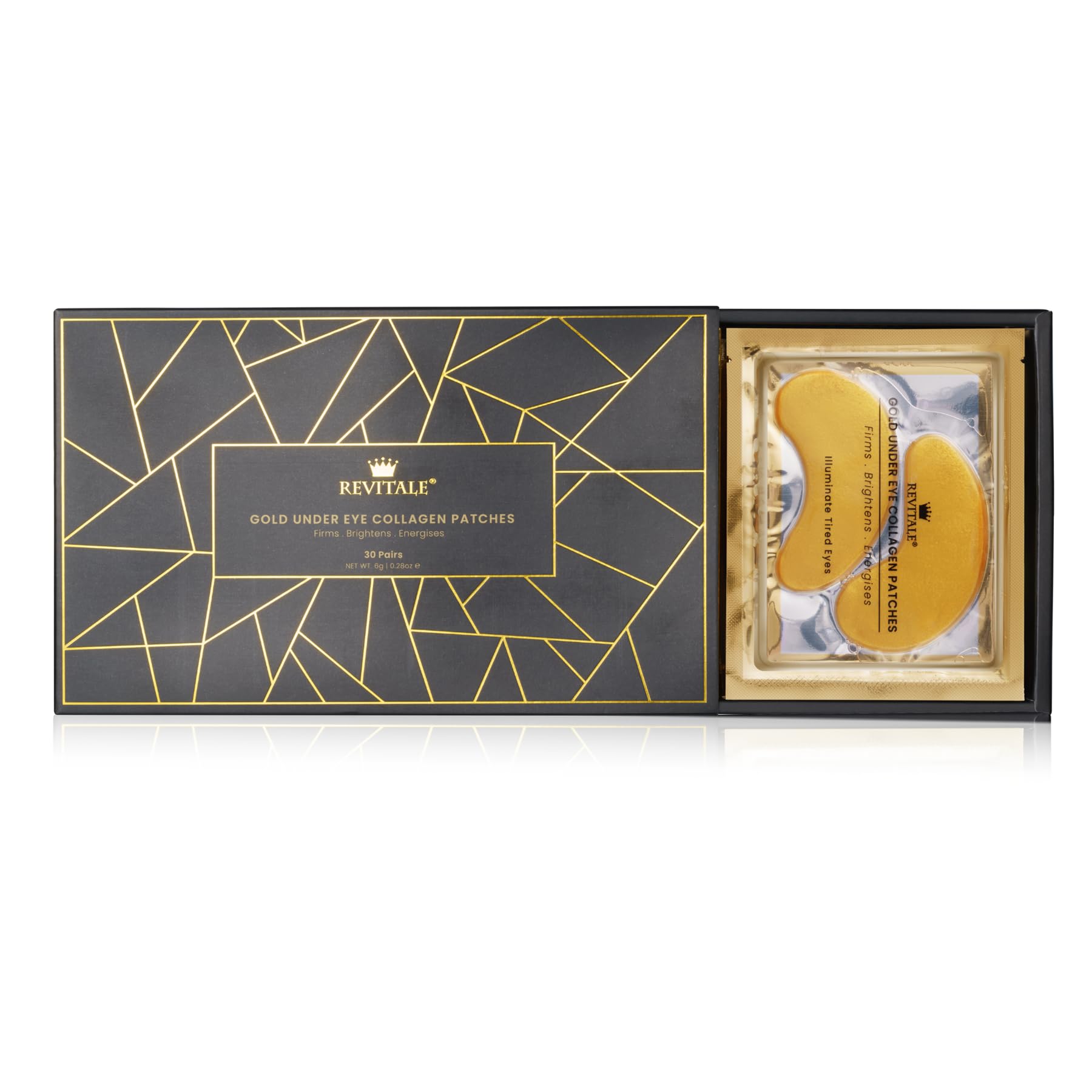 Revitale Gold Augen-Kollagenmaske, Anti-Falten-Feuchtigkeitspflege-Pad, Hyaluronsäure, 30 Stück
