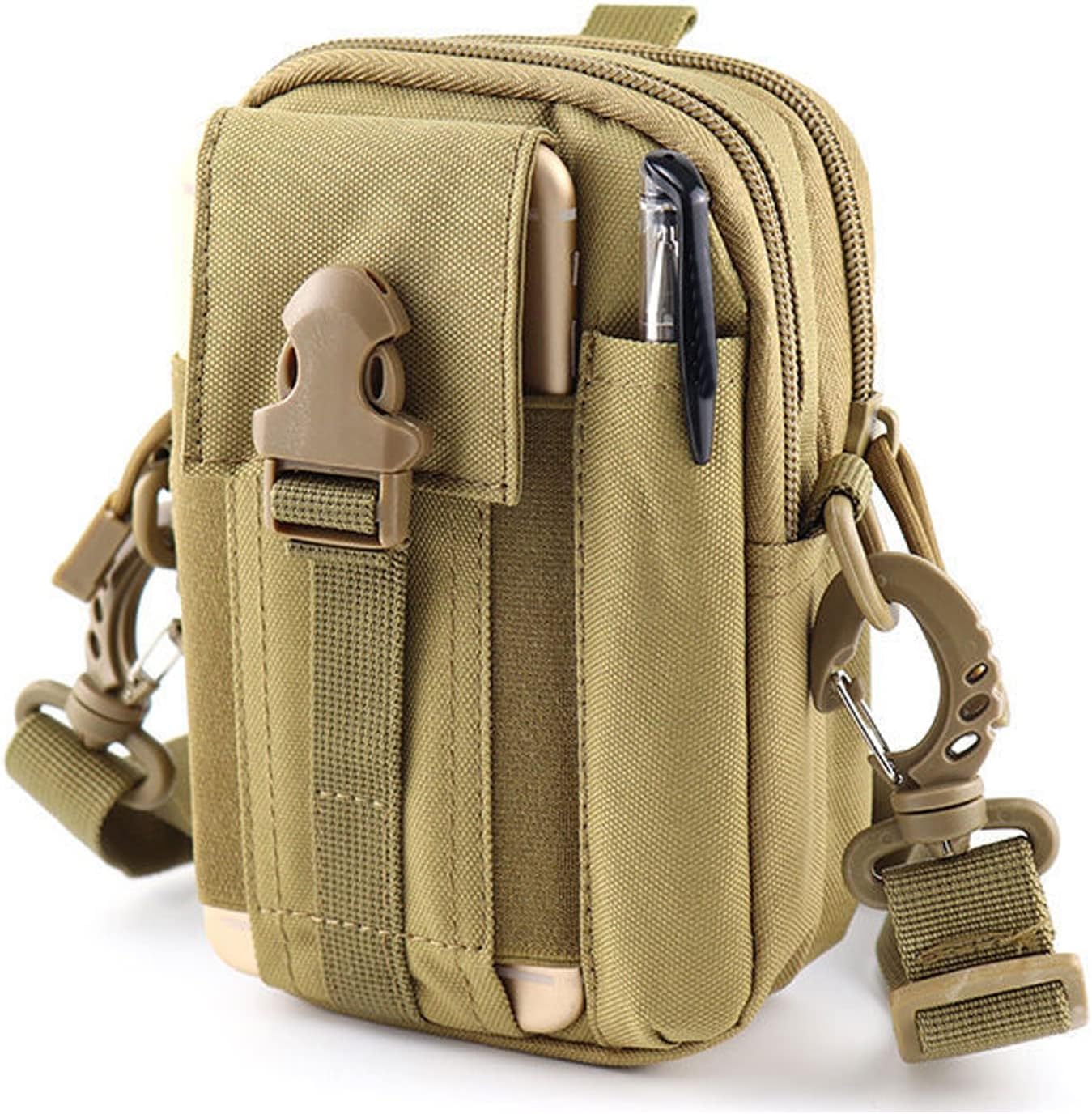 Waist Belt Pouch Brown– Compact Utility Bag with Zip Pockets, Multiple Pockets, Adjustable Strap, Ideal for Travel, Hiking, Outdoor Use, Work-image-18