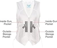 Vista 2 de A&H Apparel Chaleco de cuero para motocicleta con bolsillos ocultos para mujer