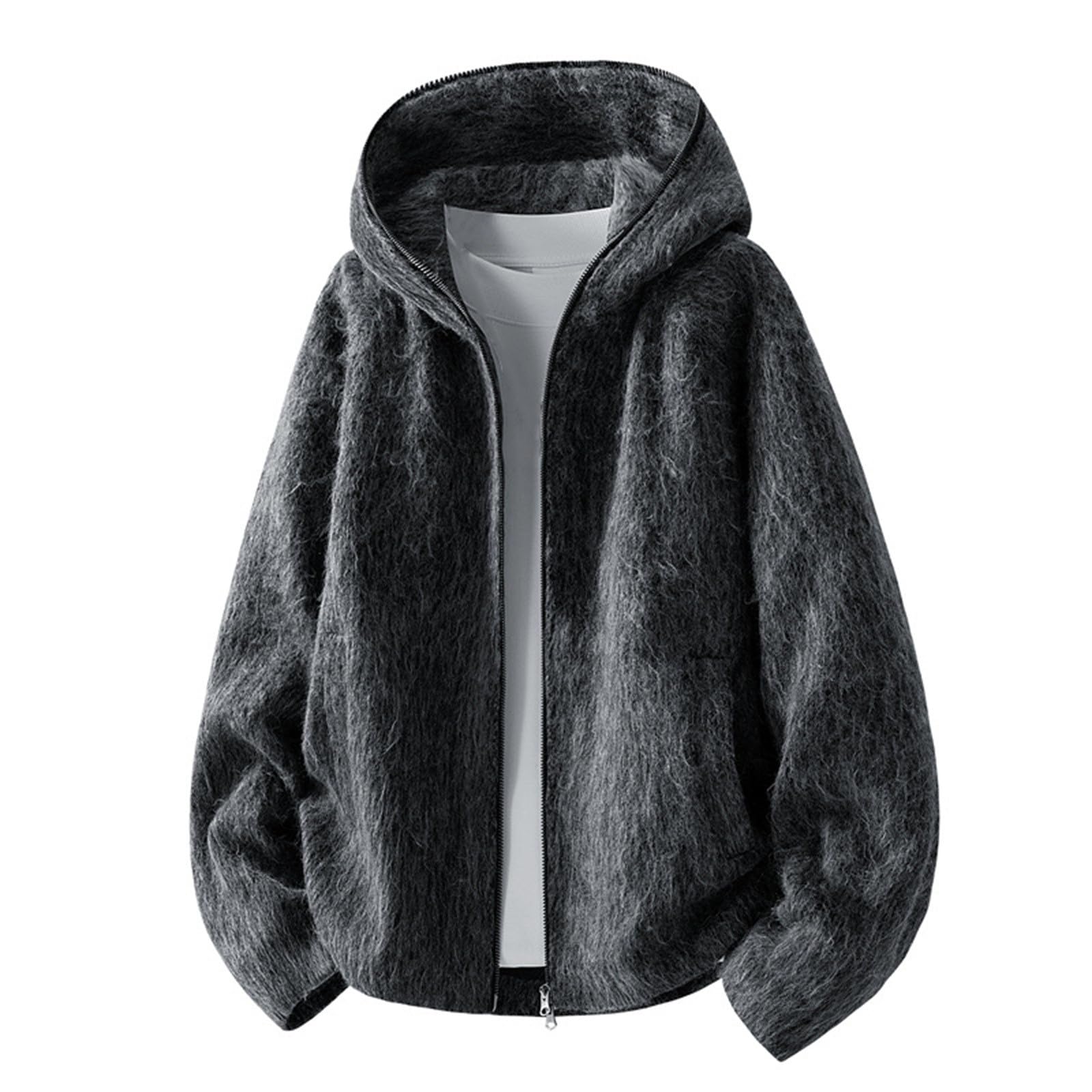 Genérico Sudadera Hombre con Capucha - Chaqueta Informal de Abrigo Ligera cómoda con Cremallera Sudadera con Capucha y Bolsillos para Uso Diario