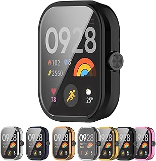 لوكيكي جراب حماية متوافق مع ساعة ريدمي ووتش 4 غطاء من البولي يوريثين الحراري بتغطية كاملة لون اسود