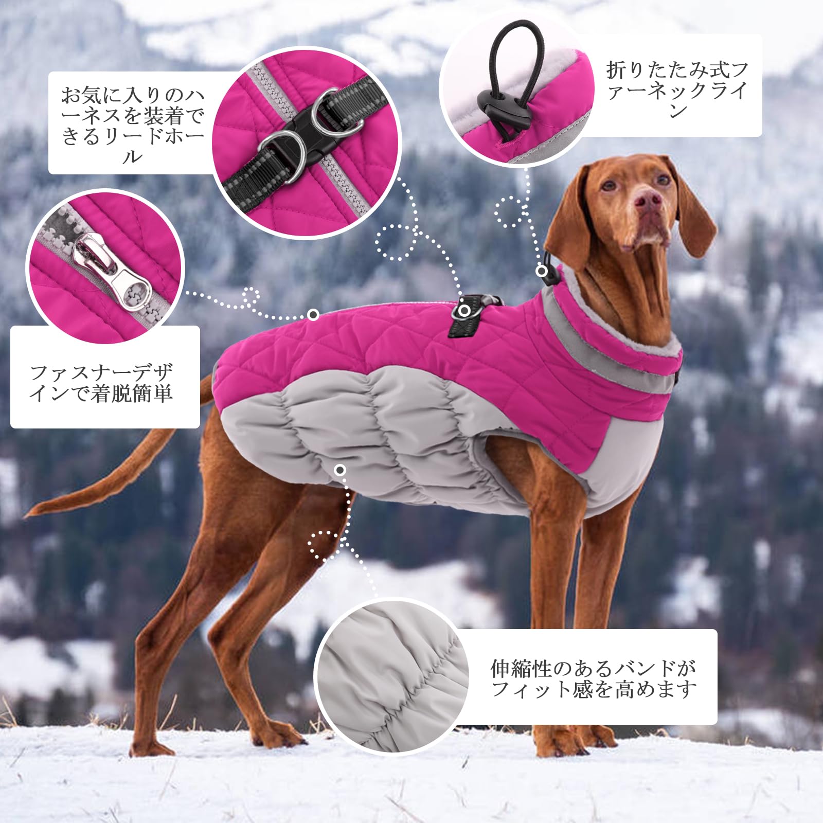 Amazon | Kuoser犬用ジャケット防寒コート 冬服 防水 暖かい 大型犬