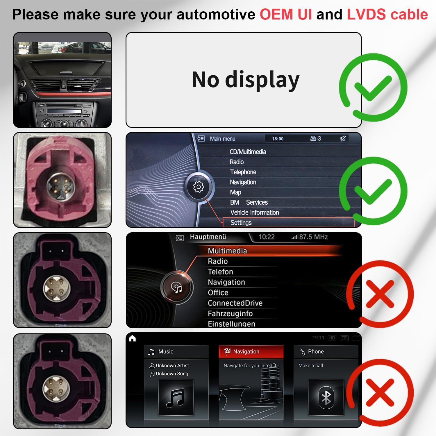 12.3 - Inch Ultra - Thin Linux Screen for BMW X1 E84 (2009-2015), Compatible with 4PIN CIC, Support Wireless and Wired CarPlay & Android Auto & Mirror Link