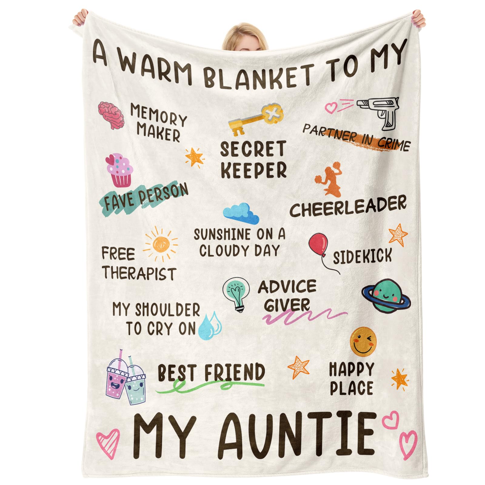 Einanmut Blanket Gifts for Auntie, Auntie Gifts, Auntie Birthday Gifts, Cute and Warmhearted Blanket 60 * 50 inches, Best Auntie Gifts, Aunty Birthday Gifts, Aunty Gift
