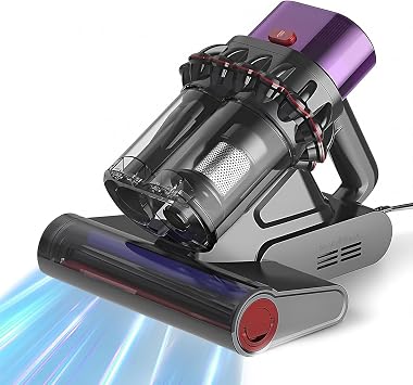 SakerPlus Powerful UV Bed Vacuum Cleaner, 14kPa Strong Suction Handheld Vacuum with 5-Cyclone System & Smart Sensor for Mattress, Carpet, and Home Deep Cleaning