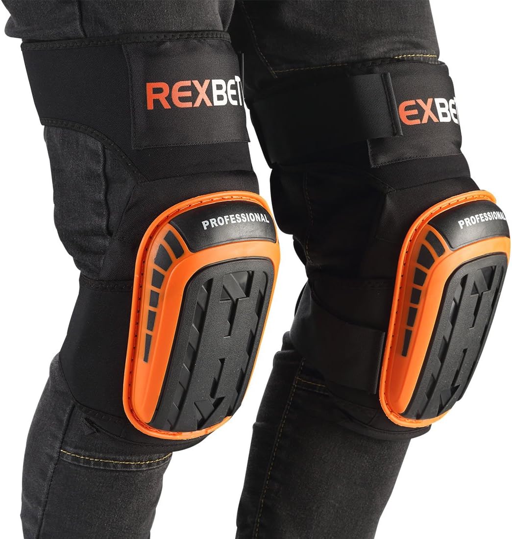 REXBETI Knee Pads for Work, Construction Gel Knee Pads Tools, Heavy Duty Comfortable Anti-slip Foam Knee Pads for Cleaning Flooring and Garden, Strong Stretchable Straps, 1 Pair: Tools & Home Improvement