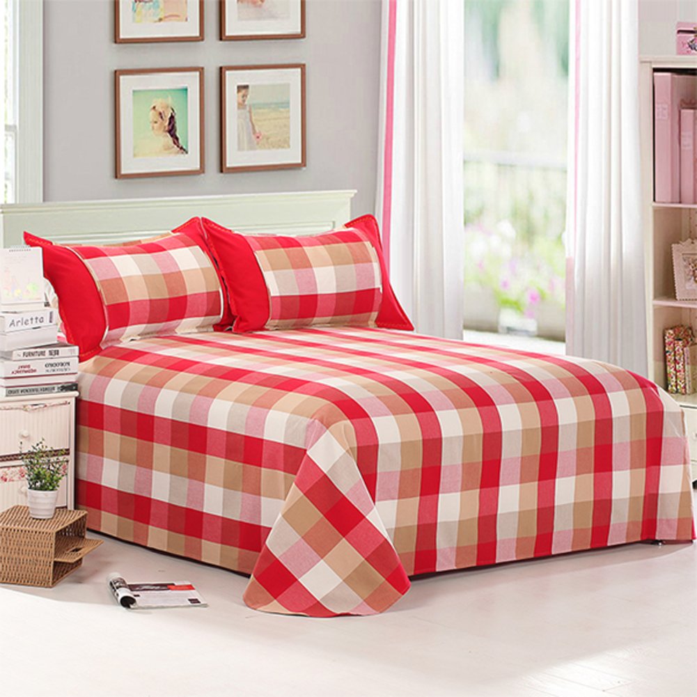 Drap en coton épais 200x230cm anti-pliage pour un lit deux places toujours impeccable