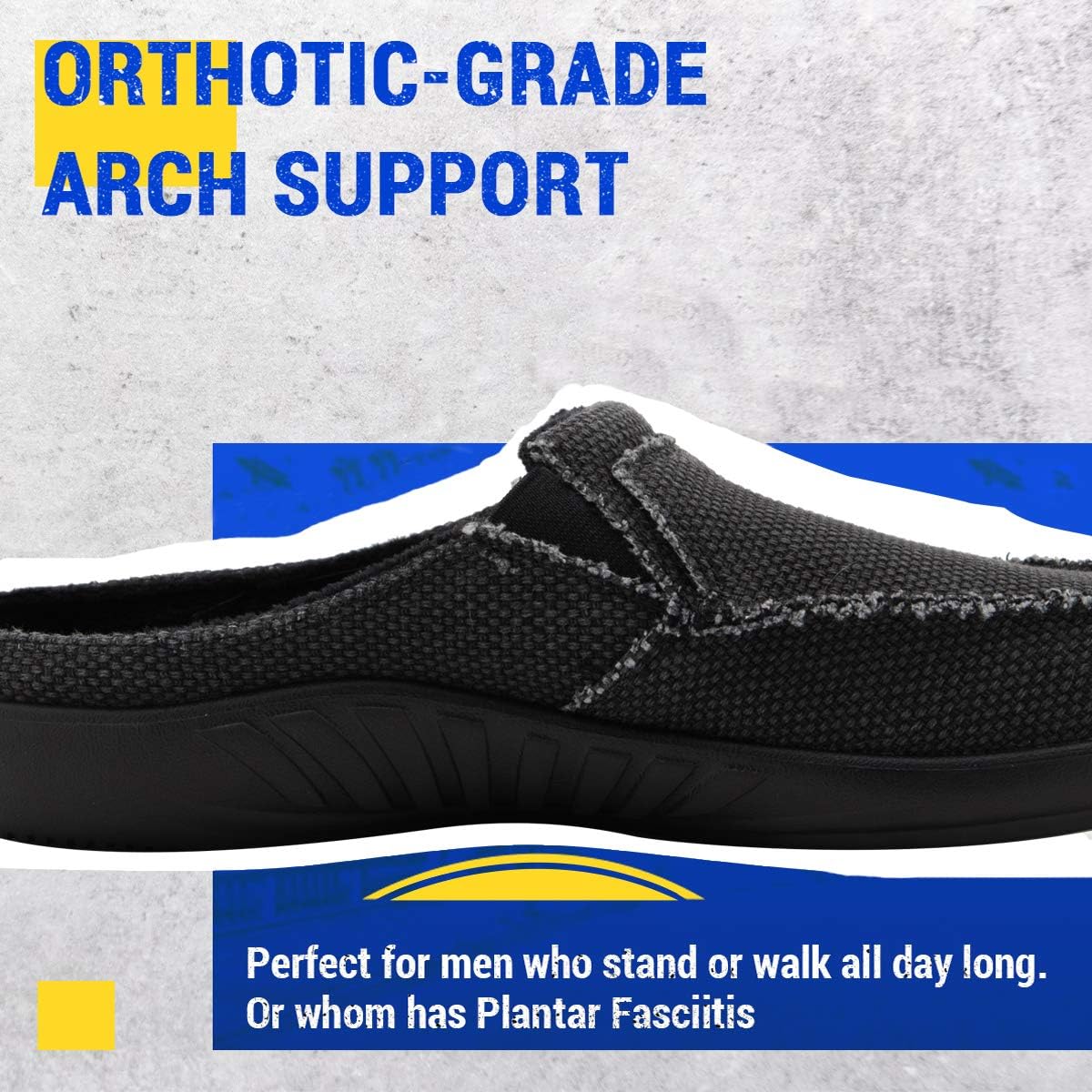 House Slippers for Men Arch Support Indoor Outdoor Winter