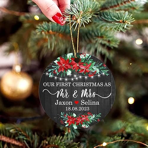 Vista 94 de Adornos de Navidad, adorno de árbol de Navidad de camión rojo, adorno de Navidad personalizado de camión rojo, adorno de Navidad de Feliz Navidad