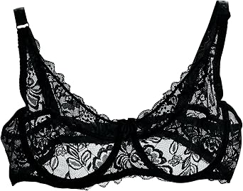 Womens Sexy Lace Bra Sheer Floral Lace Bralettes Plus Size Full Coverage See Through Unlined Bralettes Mesh Soft Bras