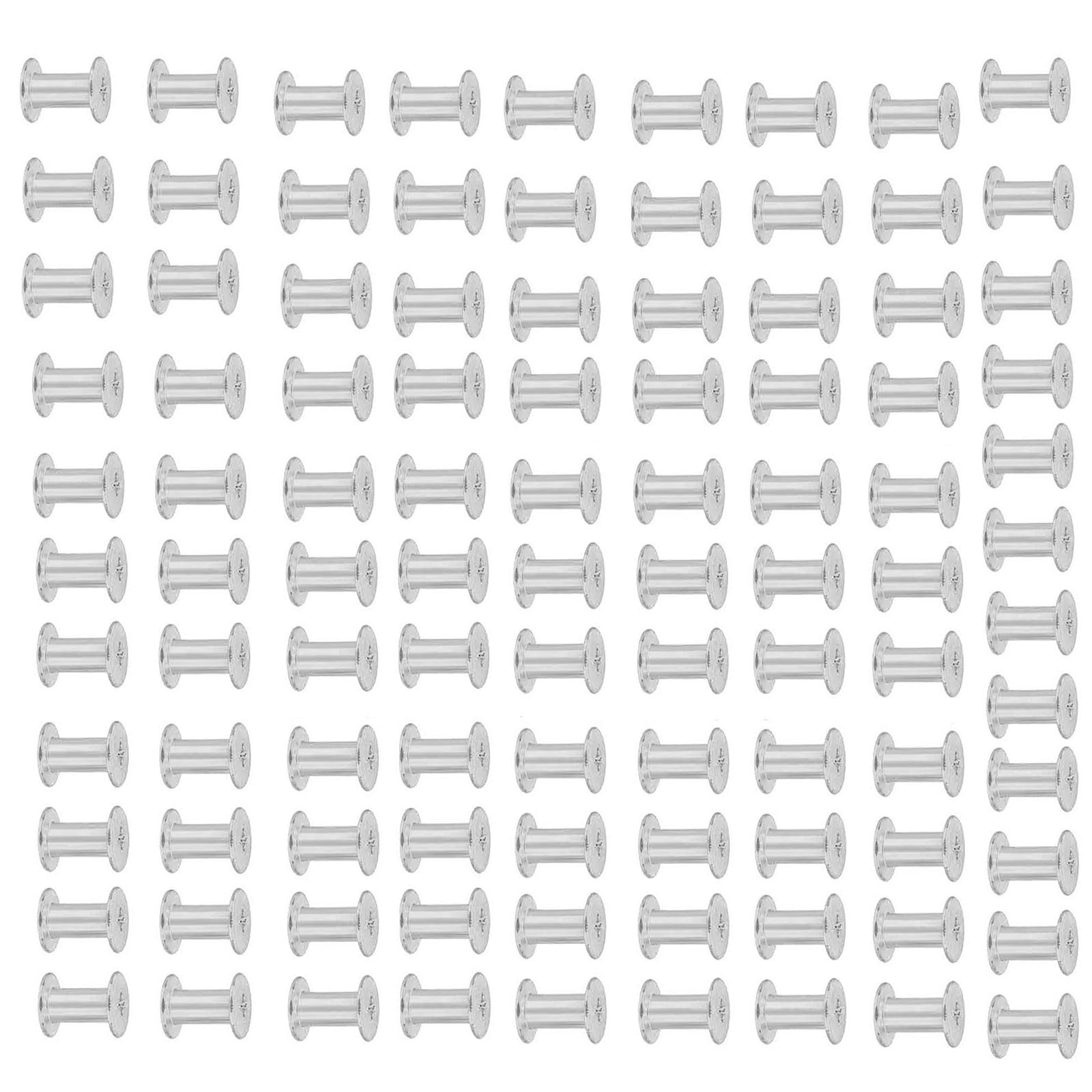 Elnwnnkc 100Pieces Metal Binding Rivets Nut Flat Thread Rivets Nutserts for Paper Document Organizing Supplies Binding Screws for Folders