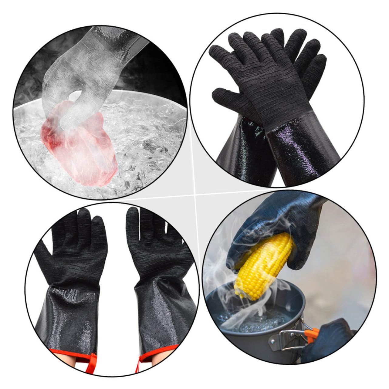 Guantes Resistentes al Calor para Barbacoa de Neopreno Impermeables y Aislantes Térmicos Ideales para Horno y Estufa, Duradero y Multipropósito