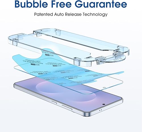 Vista 77 de amFilm OneTouch - Protector de pantalla de alineación automática para Samsung Galaxy S23 de 6.1 pulgadas + protector de lente de cámara, vidrio