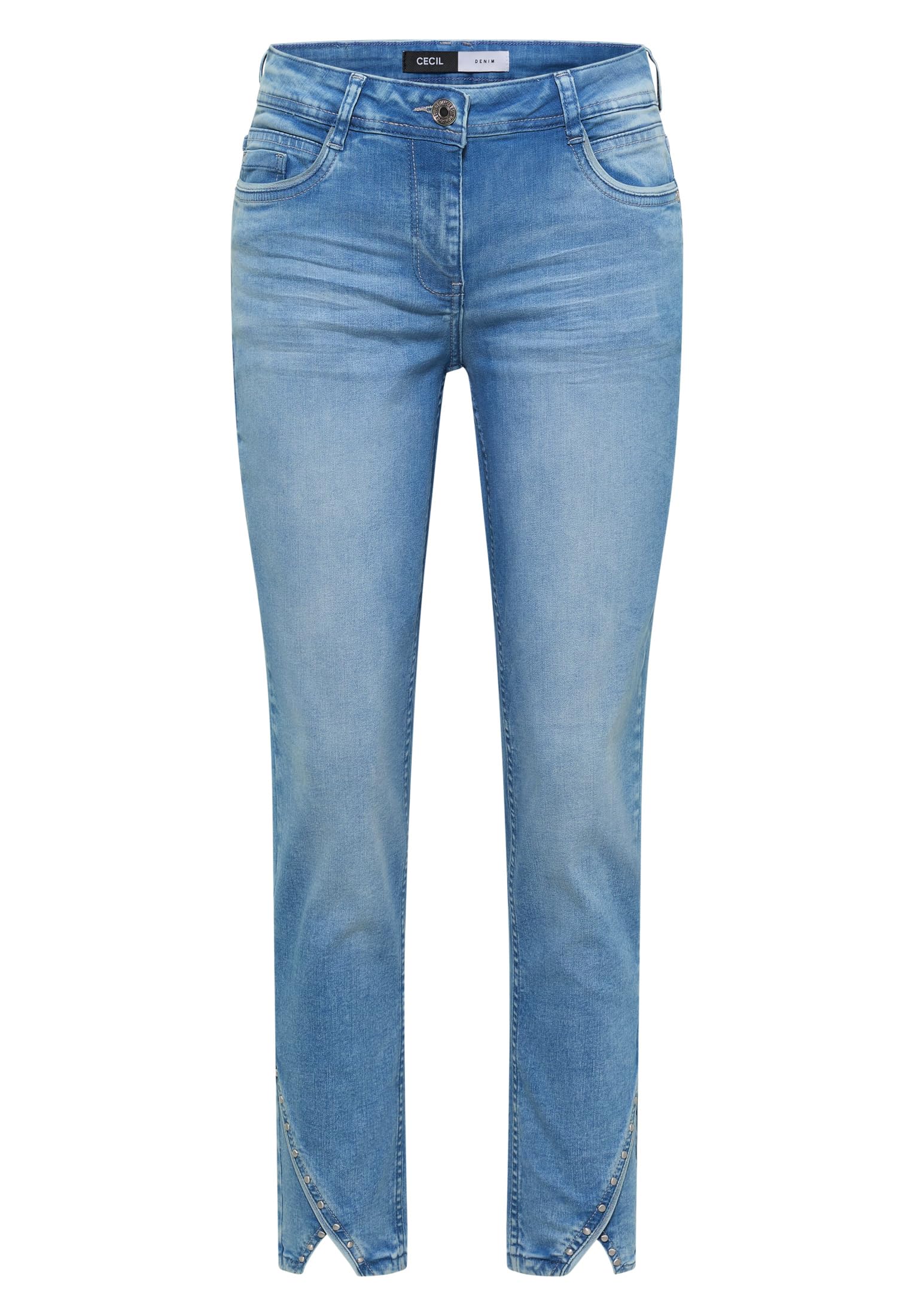Cecil Damen Straight Leg Jeans mit Nietendetails 3818630
