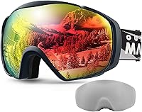 Vista 1 de OutdoorMaster Gafas de esquí con cubierta, gafas de nieve para snowboard OTG antivaho
