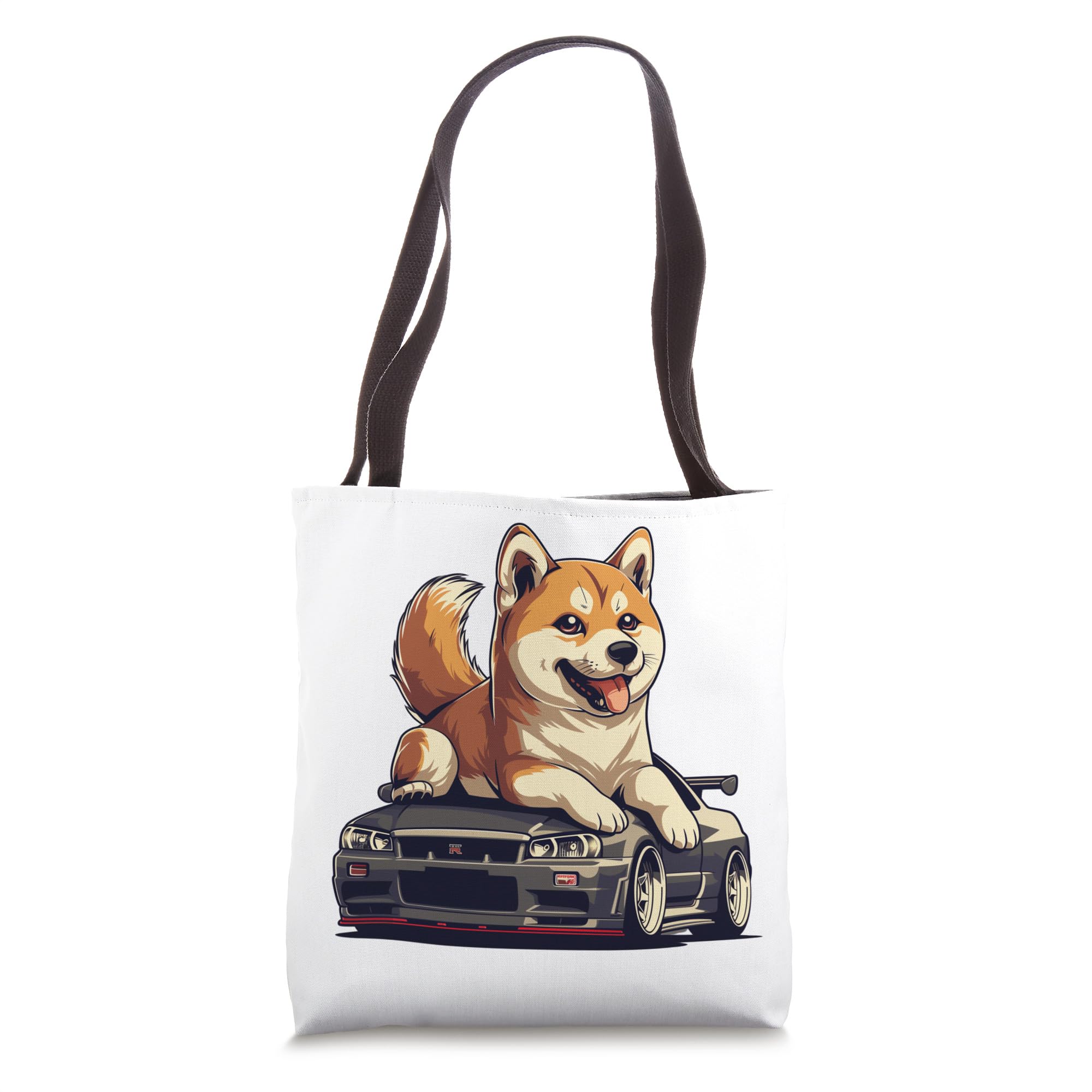 Amazon.com: JDM Shiba Inu dog on a r34 doge art Japanese Drift Car Tote Bag  : Clothing, Shoes & Jewelry