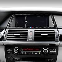 Vista 7 de Coche pantalla monitor marco etiqueta de fibra de carbono ajuste adhesivo para BMW X5 E70 X6 E71 2007 2008 2009 2010 2011 2012 2013 2014 Accesorios