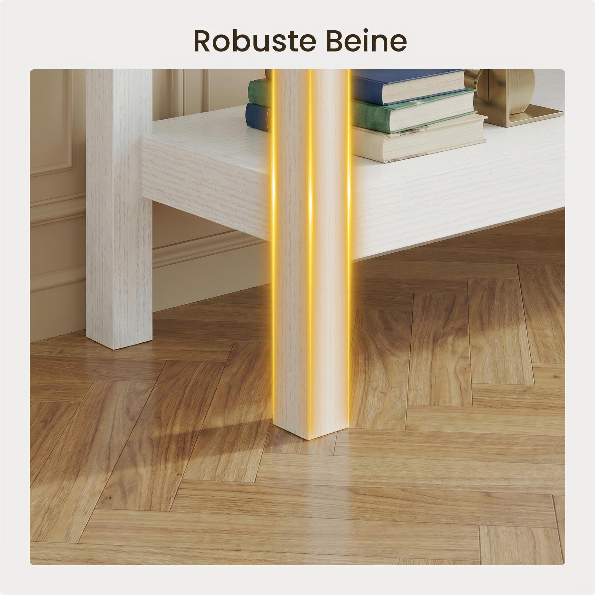 Xbro Schmaler Konsolentisch mit Steckdosenleiste, Flurtisch mit 3 Schubladen und Ablage, Beistelltisch mit USB-Anschlüssen, Sofatisch für Flur, Wohnzimmer, Küche, 130 x 30 x 80 cm, Weiß