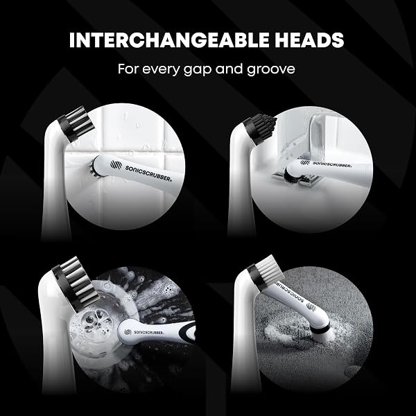 SONICSCRUBBER SonicScrubbers Sonic Scrubber Oscillating Cleaning Tool for the Kitchen and Bathroom, Grout, White - 5
