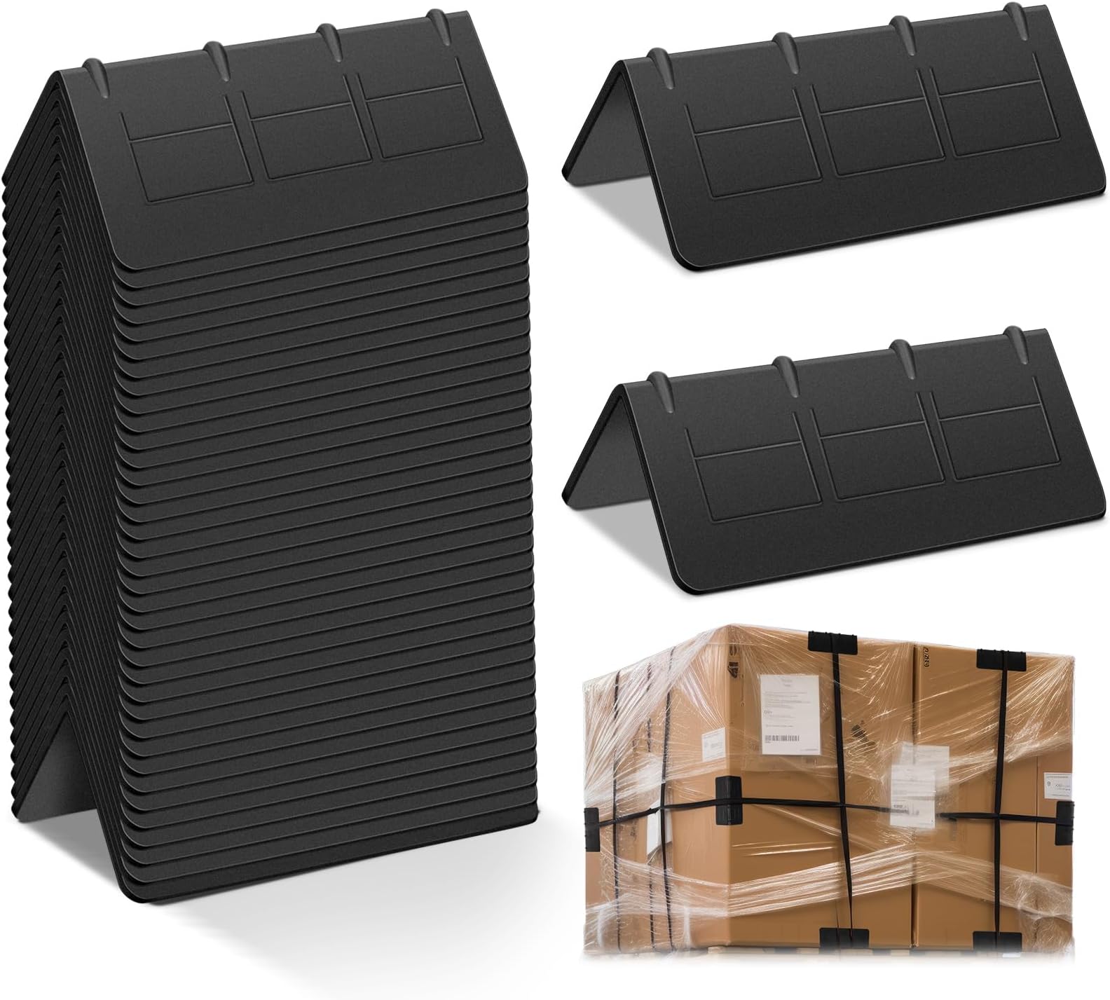 25 Pcs Flatbed Edge Protectors for Cargo Loads 4 Inches Edge Corner Protectors Plastic Tiedown Protector Cargo Load Protection for Truck Shipping Flatbed Truck Accessories