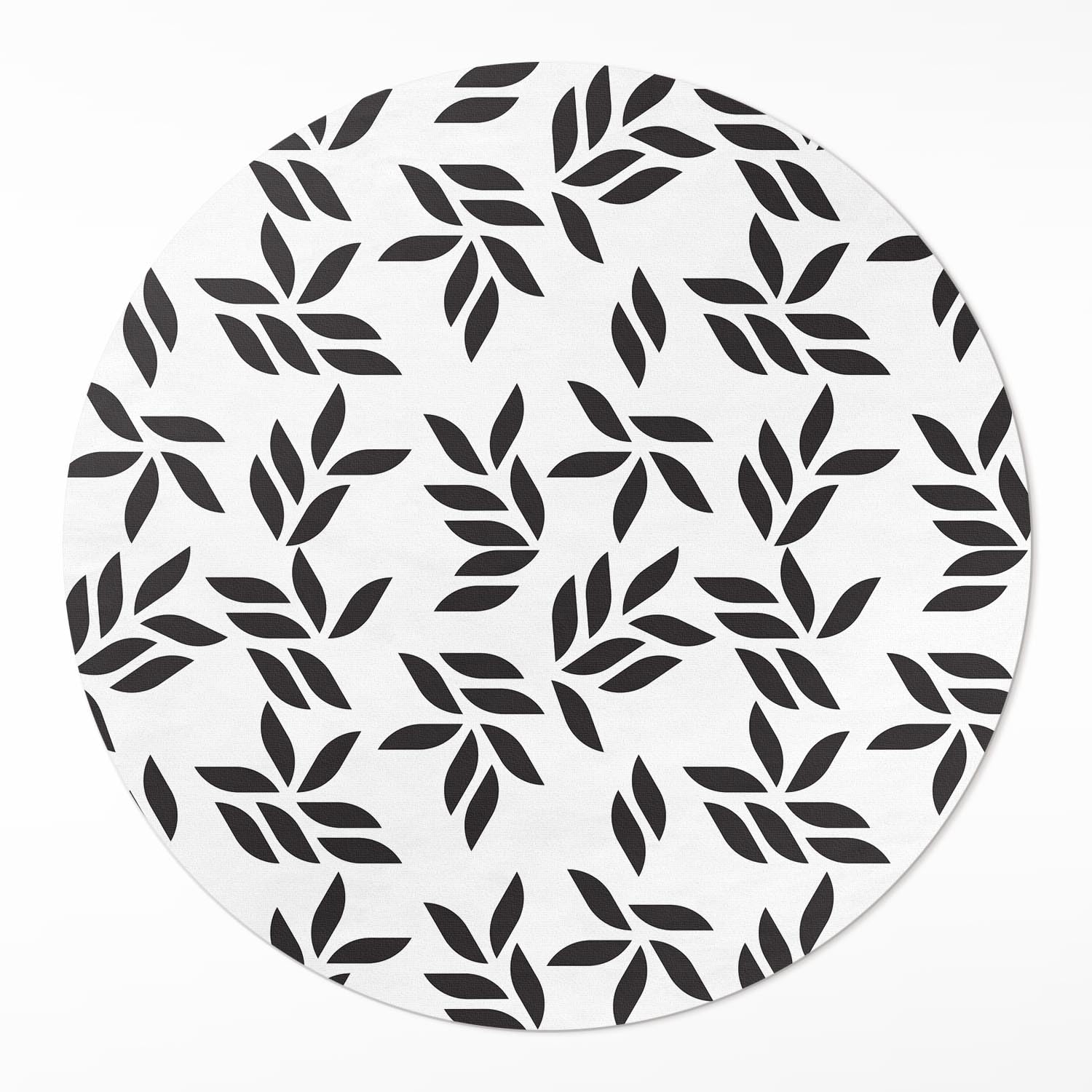 Tapis vinyle ø120 cm de qualité supérieure résistant à la rayure avec motif de feuilles