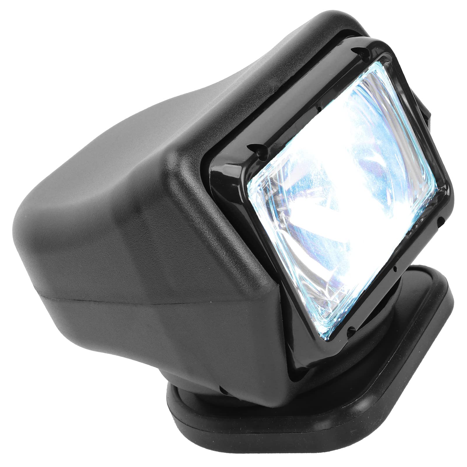 Suchscheinwerfer für Boote, 12/24V 55W Scheinwerfer Fernbedienung Suchscheinwerfer Einstellbarer Winkel Wasserdicht für Outdoor Marine(Schwarz)