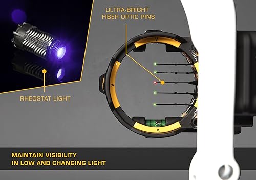 Miniatura 5 de Trophy Ridge React H5 - Mira de proa, mira de 5 pines, herramienta menos ajuste de viento y elevación, nivelación de segundo eje, luz de clic
