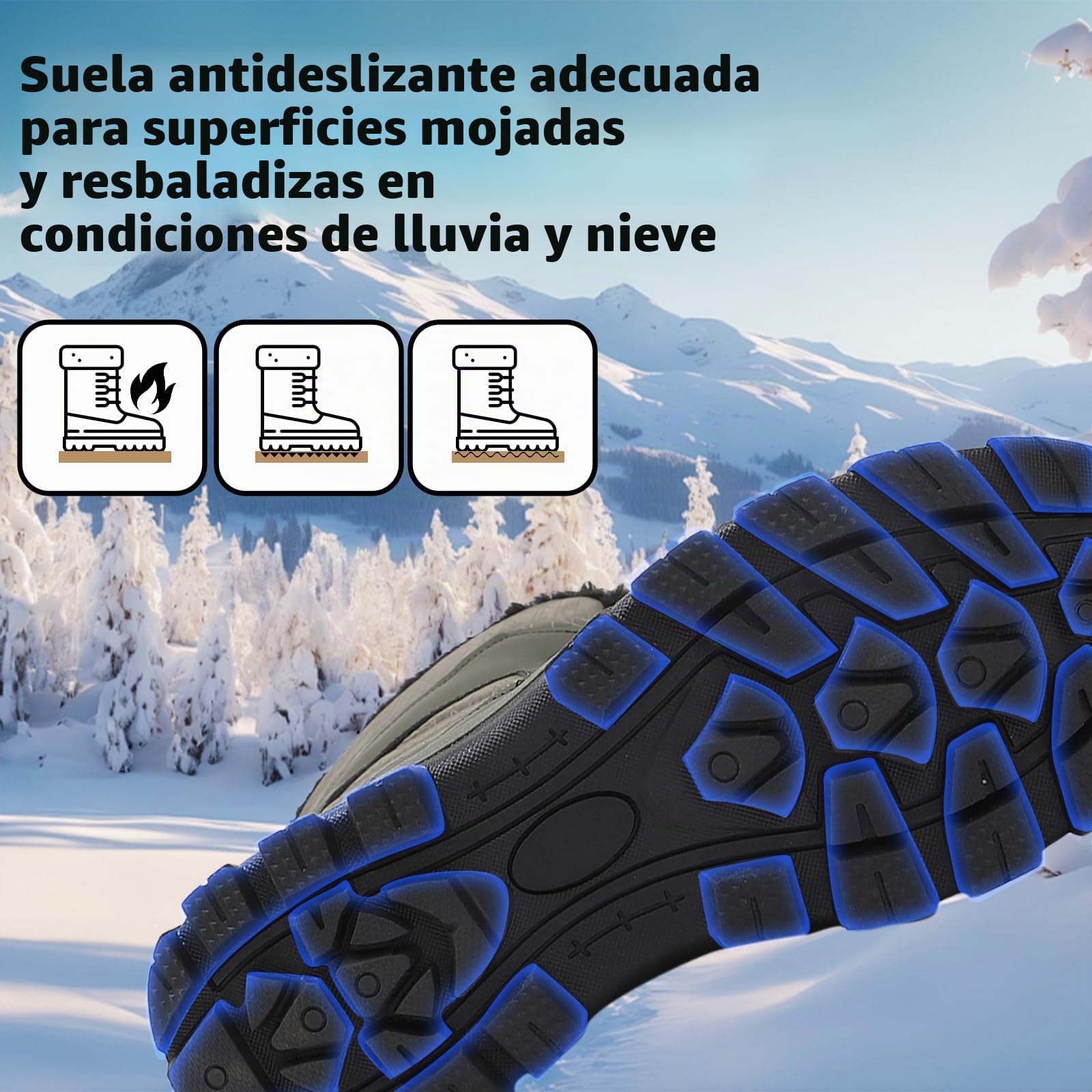 Botas Mujer Invierno Botas Camperas Calor Impermeable y Antideslizante Botas de Montaña Mujer 36-42EU